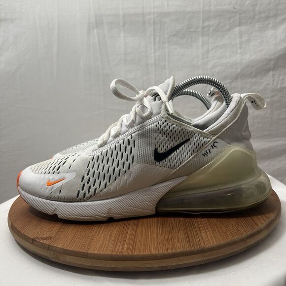 Nike Air Max 270 White Black Orange Men’s Size 9 Shoes- See Description For Flaw - Picture 1 of 9